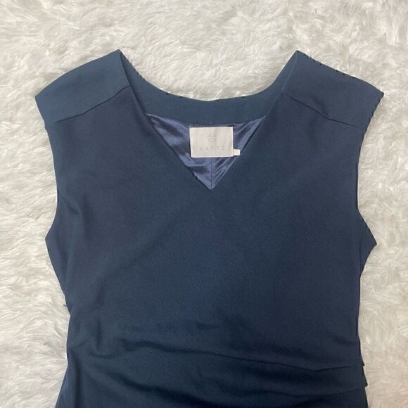 KAFFE Dress Sheath Navy Blue Size L Vneck Sleeveless Stretchy - Picture 10 of 11